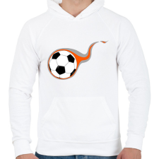 PRINTFASHION Focilabda - Férfi kapucnis pulóver - Fehér férfi pulóver, kardigán