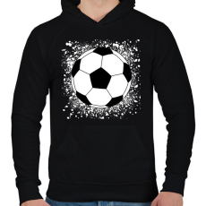 PRINTFASHION focilabda - Férfi kapucnis pulóver - Fekete