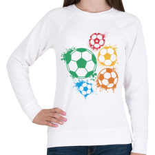 PRINTFASHION Focilabdák - Női pulóver - Fehér női pulóver, kardigán