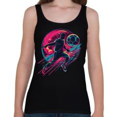 PRINTFASHION Focis póló - Női atléta - Fekete