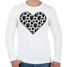 PRINTFASHION Focis szív - Férfi hosszú ujjú póló - Fehér férfi póló