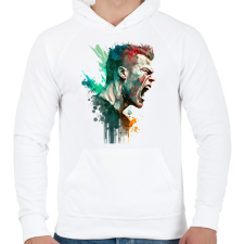 PRINTFASHION Focisa - Férfi kapucnis pulóver - Fehér férfi pulóver, kardigán