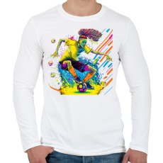 PRINTFASHION Focista - Férfi hosszú ujjú póló - Fehér