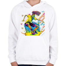 PRINTFASHION Focista - Gyerek kapucnis pulóver - Fehér gyerek pulóver, kardigán