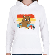 PRINTFASHION Focista macska - Női kapucnis pulóver - Fehér