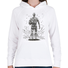 PRINTFASHION Focista - Női kapucnis pulóver - Fehér