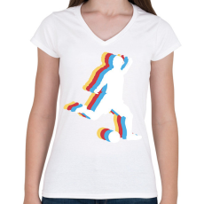 PRINTFASHION Focista - Női V-nyakú póló - Fehér