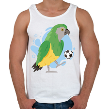 PRINTFASHION Focista papagáj - Férfi atléta - Fehér atléta, trikó