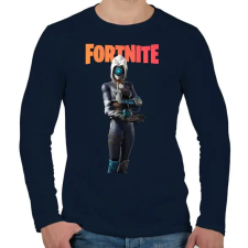 PRINTFASHION Focus Fortnite - Férfi hosszú ujjú póló - Sötétkék férfi póló