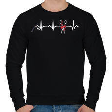 PRINTFASHION Fodrász EKG - Férfi pulóver - Fekete