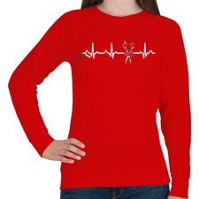 PRINTFASHION Fodrász EKG - Női pulóver - Piros női pulóver, kardigán