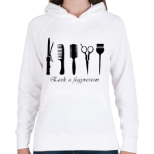 PRINTFASHION Fodrász fegyverek - Női kapucnis pulóver - Fehér női pulóver, kardigán