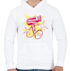 PRINTFASHION Fodrász - Férfi kapucnis pulóver - Fehér