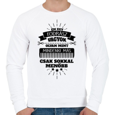PRINTFASHION Fodrász - Férfi pulóver - Fehér férfi pulóver, kardigán