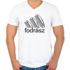 PRINTFASHION Fodrász - márka - Férfi V-nyakú póló - Fehér