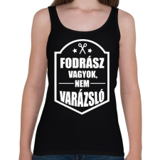 PRINTFASHION FODRÁSZ, NEM VARÁZSLÓ - Női atléta - Fekete női trikó