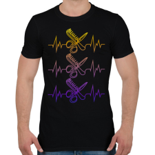 PRINTFASHION Fodrász szívverés - Férfi póló - Fekete férfi póló