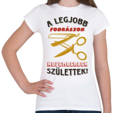 PRINTFASHION Fodrász szülinap november színes - Női póló - Fehér női póló