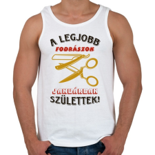 PRINTFASHION Fodrász szülinapja január színes - Férfi atléta - Fehér atléta, trikó