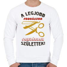 PRINTFASHION Fodrász szülinapja január színes - Férfi pulóver - Fehér férfi pulóver, kardigán
