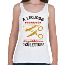 PRINTFASHION Fodrász szülinapja január színes - Női atléta - Fehér női trikó