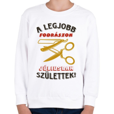 PRINTFASHION Fodrász szülinapja július színes - Gyerek pulóver - Fehér