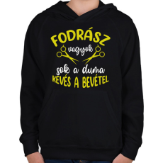 PRINTFASHION Fodrász vagyok, sok a duma - Gyerek kapucnis pulóver - Fekete