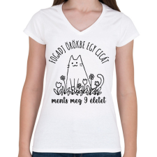 PRINTFASHION Fogadj örökbe egy cicát - Női V-nyakú póló - Fehér női póló