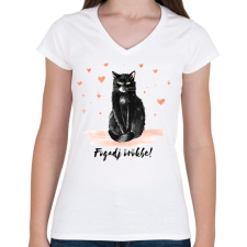PRINTFASHION Fogadj örökbe - Női V-nyakú póló - Fehér női póló