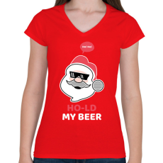 PRINTFASHION FOGD A SÖRÖM - Női V-nyakú póló - Piros