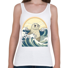 PRINTFASHION Fóka és a hullámok anime stílus - Női atléta - Fehér