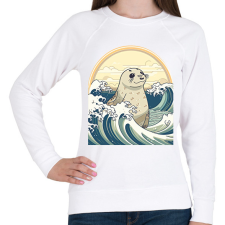 PRINTFASHION Fóka és a hullámok anime stílus - Női pulóver - Fehér női póló