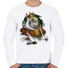 PRINTFASHION Fóka király - Férfi pulóver - Fehér