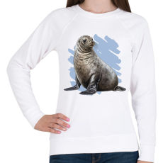 PRINTFASHION Fóka - Női pulóver - Fehér