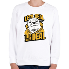 PRINTFASHION fóka-Seal the deal - Gyerek pulóver - Fehér gyerek pulóver, kardigán