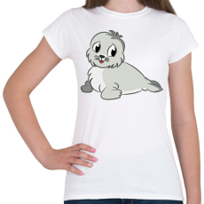 PRINTFASHION Fókabébi - Női póló - Fehér
