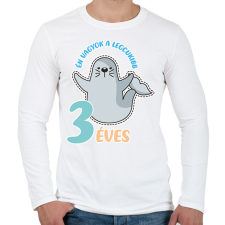 PRINTFASHION Fókás szülinap - Férfi hosszú ujjú póló - Fehér férfi póló