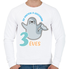 PRINTFASHION Fókás szülinap - Férfi pulóver - Fehér férfi pulóver, kardigán