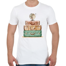 PRINTFASHION Föld körüli utazás - Bőröndök - Férfi póló - Fehér