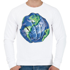 PRINTFASHION Föld napja - Férfi pulóver - Fehér férfi pulóver, kardigán