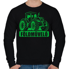 PRINTFASHION Földművelő John Deere - Férfi pulóver - Fekete