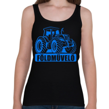 PRINTFASHION Földművelő New Holland - Női atléta - Fekete női trikó