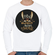 PRINTFASHION Follow the bunny - Férfi pulóver - Fehér