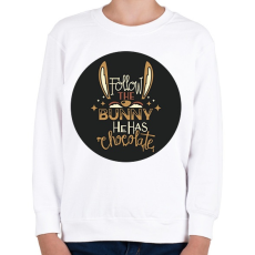 PRINTFASHION Follow the bunny - Gyerek pulóver - Fehér
