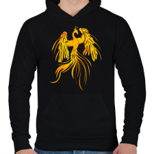 PRINTFASHION Főnix  - Férfi kapucnis pulóver - Fekete férfi pulóver, kardigán