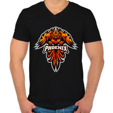PRINTFASHION főnix  - Férfi V-nyakú póló - Fekete férfi póló