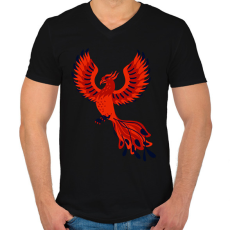 PRINTFASHION Főnix  - Férfi V-nyakú póló - Fekete