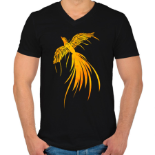 PRINTFASHION Főnix - Férfi V-nyakú póló - Fekete férfi póló