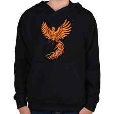 PRINTFASHION Főnix  - Gyerek kapucnis pulóver - Fekete gyerek pulóver, kardigán