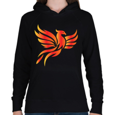 PRINTFASHION Főnix  - Női kapucnis pulóver - Fekete női pulóver, kardigán